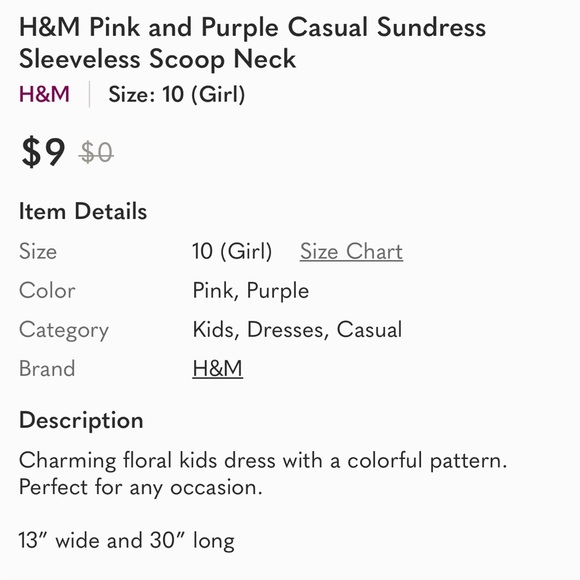 H&M Pink and Purple Casual Sundress Sleeveless Scoop Neck - Picture 5 of 5